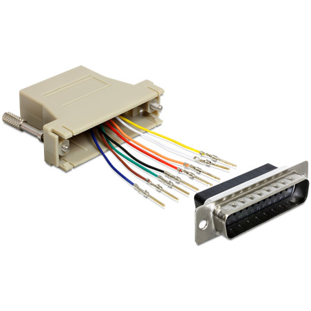 Delock D-Sub 25 Pin Stecker - RJ45 Buchse Montagesatz
