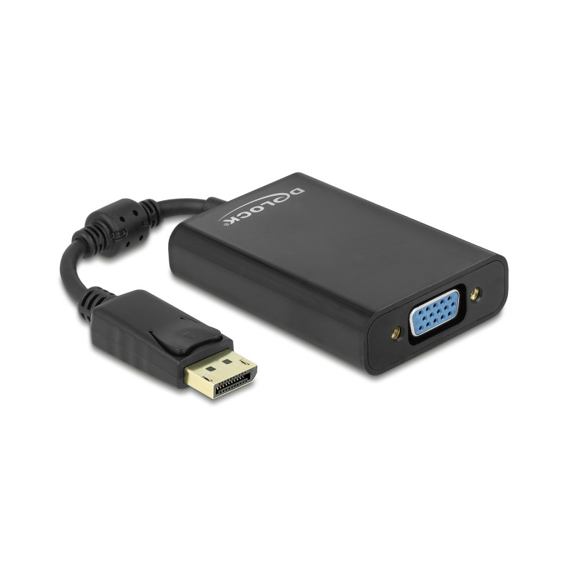 Delock Adapter DisplayPort 1.1 Stecker - VGA Buchse + Audio + Power schwarz