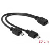 Delock Kabel USB micro-B Buchse - 2 x USB micro-B Stecker 20 cm