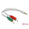 Delock Headset Adapter 1 x 3,5 mm 4 Pin Klinkenstecker - 2 x 3,5 mm 3 Pin Klinkenbuchse (iPhone)