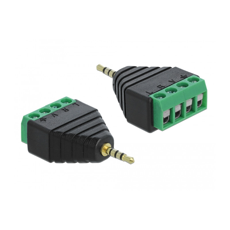 Delock Adapter Klinke Stecker 2,5 mm - Terminalblock 4 Pin