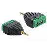 Delock Adapter Klinke Stecker 2,5 mm - Terminalblock 4 Pin