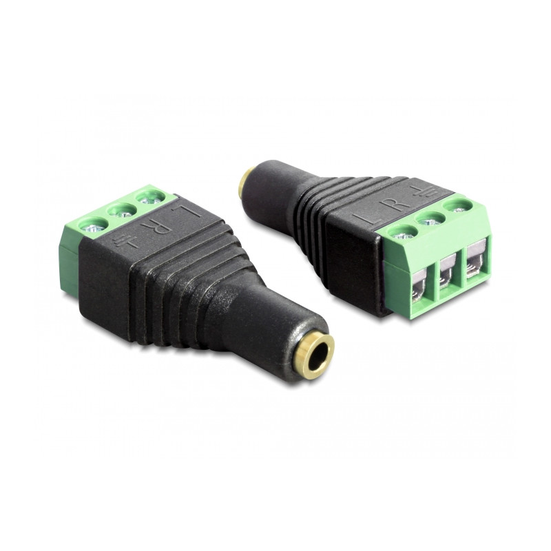 Delock Adapter Klinke Buchse 3,5 mm - Terminalblock 3 Pin
