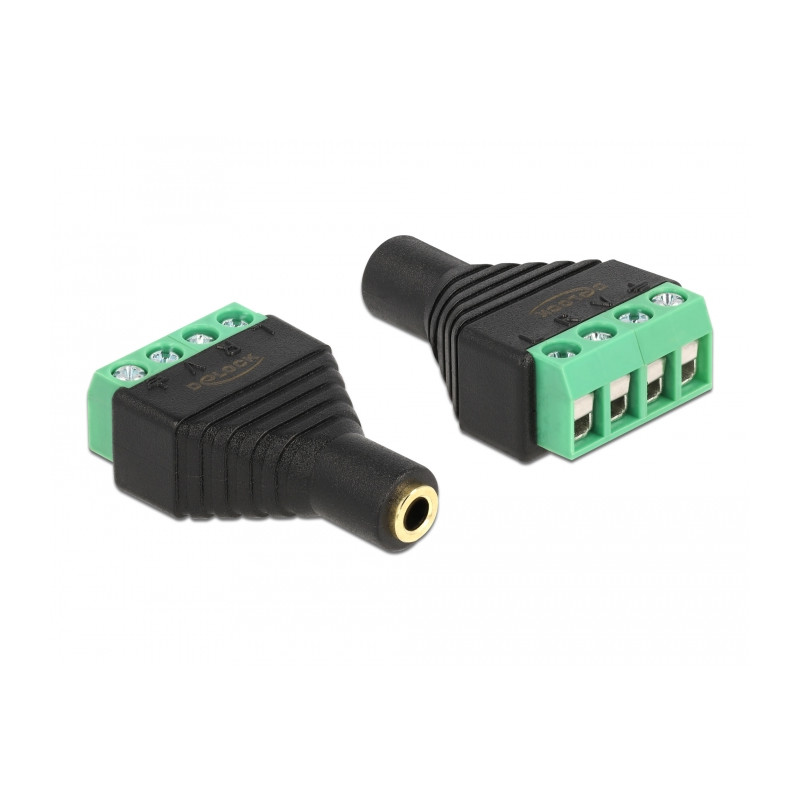 Delock Adapter Klinke Buchse 3,5 mm - Terminalblock 4 Pin