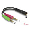 Delock Headset Adapter 1 x 3,5 mm 4 Pin Klinkenbuchse - 2 x 3,5 mm 3 Pin Klinkenstecker (CTIA Pinbelegung)