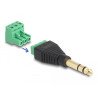 Delock Adapter Klinke Stecker 6,35 mm - Terminalblock 3 Pin 2-teilig
