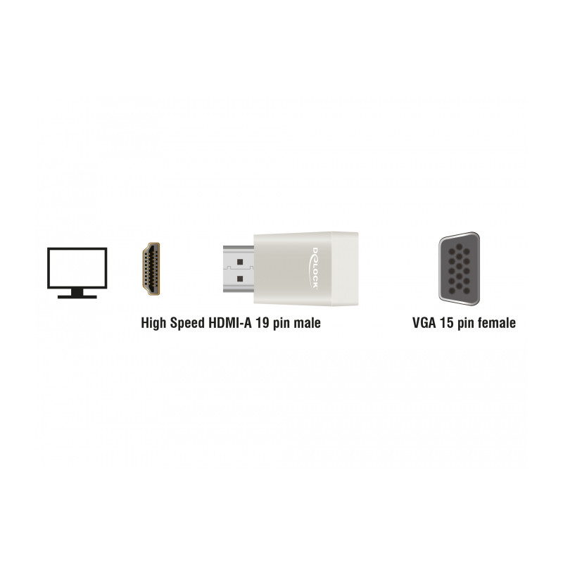 Delock Adapter HDMI-A Stecker - VGA Buchse
