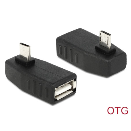 Delock Adapter USB micro-B Stecker - USB 2.0-A Buchse OTG 270° gewinkelt