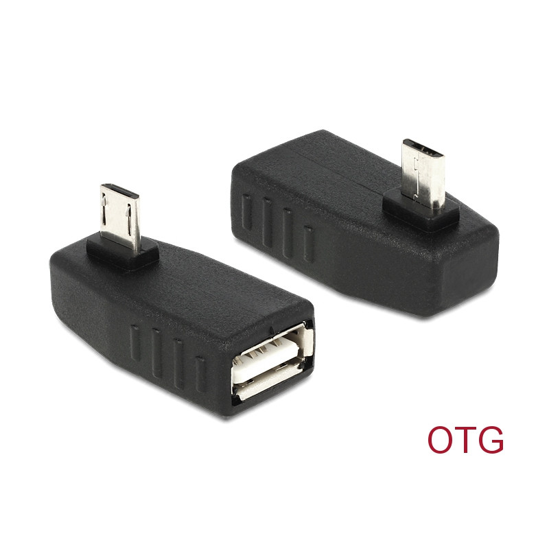 Delock Adapter USB micro-B Stecker - USB 2.0-A Buchse OTG 90° gewinkelt