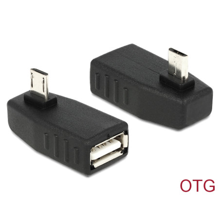 Delock Adapter USB micro-B Stecker - USB 2.0-A Buchse OTG 90° gewinkelt