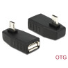 Delock Adapter USB micro-B Stecker - USB 2.0-A Buchse OTG 90° gewinkelt