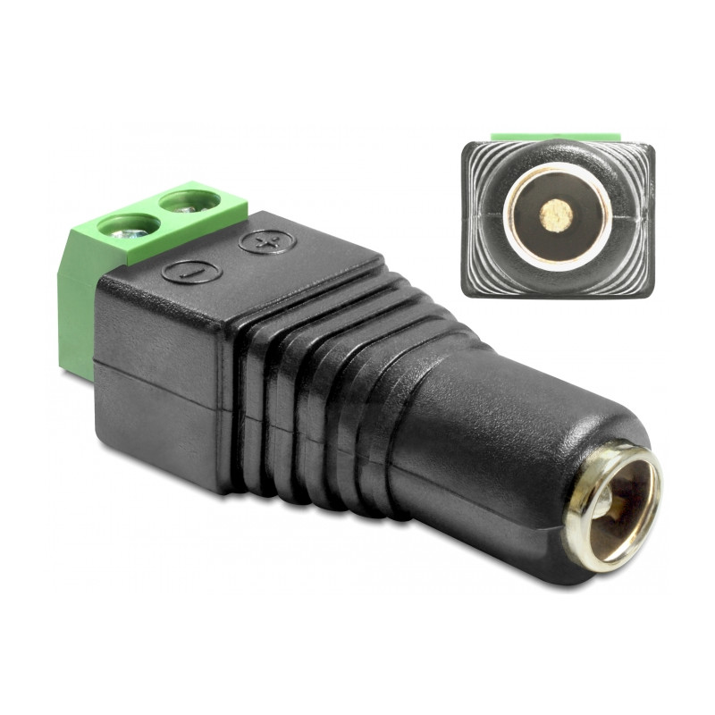Delock Adapter DC 5,5 x 2,5 mm Buchse - Terminalblock 2 Pin