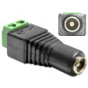 Delock Adapter DC 5,5 x 2,5 mm Buchse - Terminalblock 2 Pin