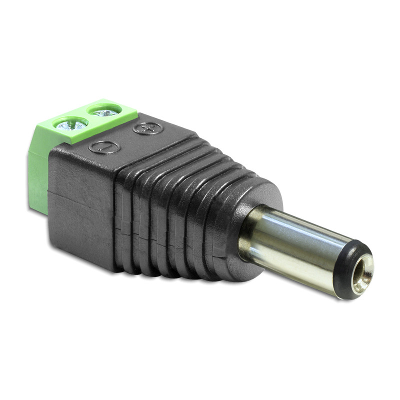Delock Adapter DC 5,5 x 2,5 mm Stecker - Terminalblock 2 Pin