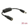 Delock Adapterkabel DC 5,5 x 2,5 mm Stecker - DC 5,5 x 2,5 mm Buchse mit Schalter 20 cm
