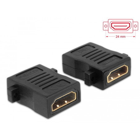 Delock Adapter HDMI-A Buchse - HDMI-A Buchse mit Schraubanschluss
