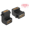 Delock Adapter HDMI A Buchse - Buchse mit Schraubanschluss 90° gewinkelt
