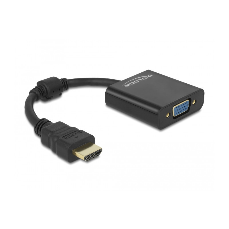 Delock Adapter HDMI Stecker zu VGA Buchse schwarz