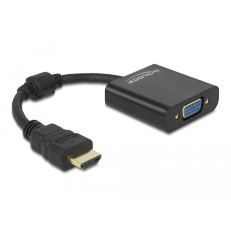 Delock Adapter HDMI Stecker zu VGA Buchse schwarz