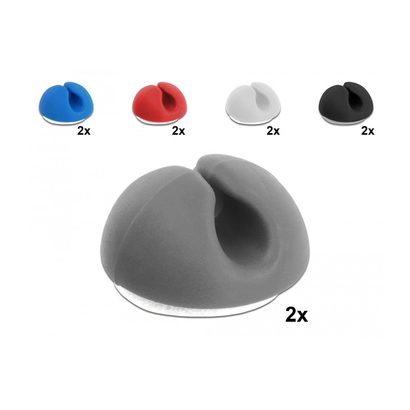Delock Kabelhalter Mini Set 10 Stück farbig sortiert