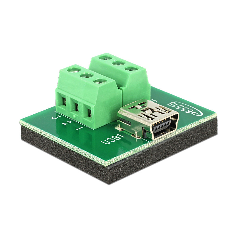 Delock Adapter Mini USB Buchse - Terminalblock 6 Pin