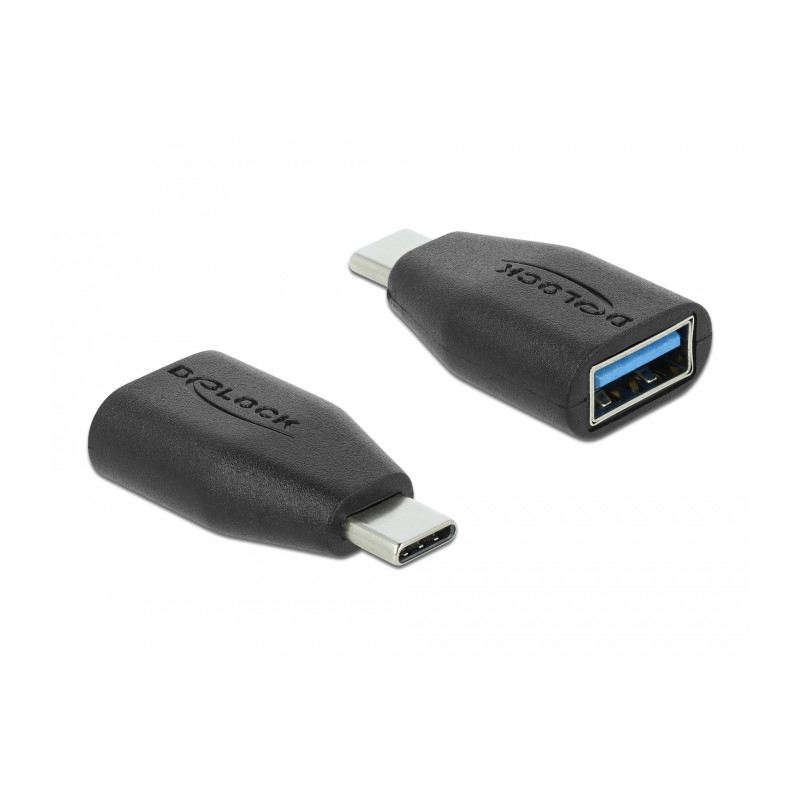 Delock Adapter SuperSpeed USB 10 Gbps (USB 3.1 Gen 2) USB Type-C™ Stecker - Typ-A Buchse schwarz