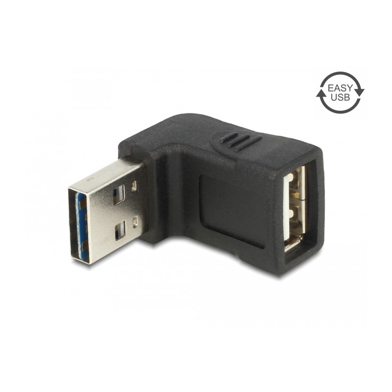 Delock Adapter EASY-USB 2.0-A Stecker - USB 2.0-A Buchse gewinkelt oben / unten