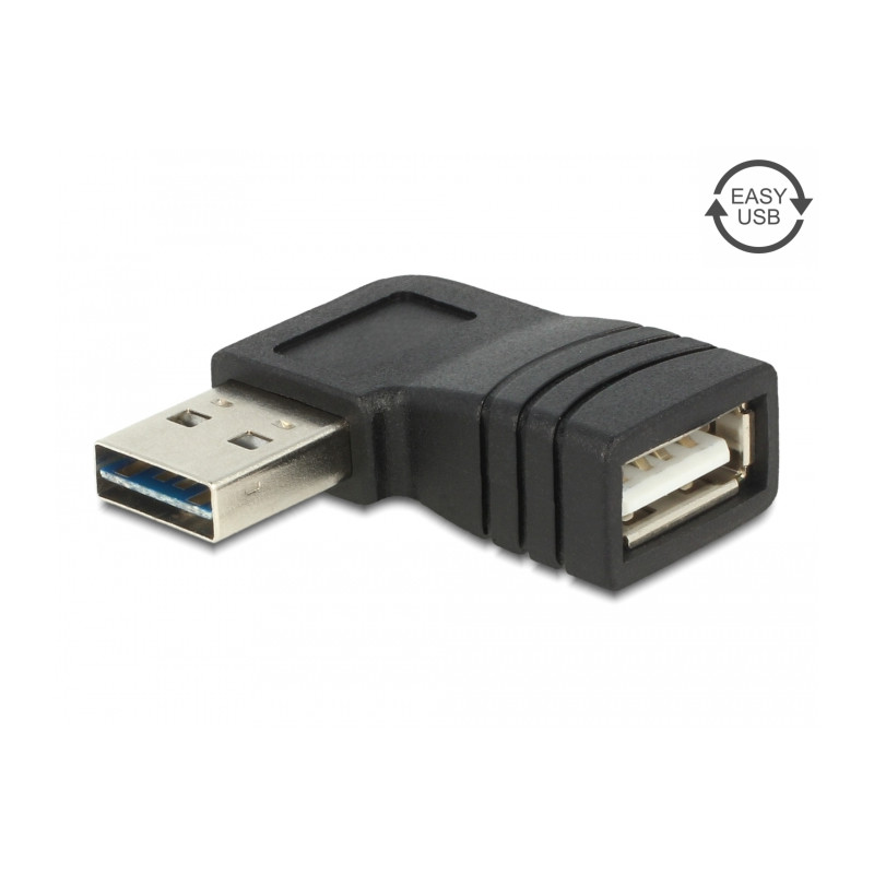 Delock Adapter EASY-USB 2.0-A Stecker - USB 2.0-A Buchse gewinkelt links / rechts