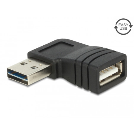 Delock Adapter EASY-USB 2.0-A Stecker - USB 2.0-A Buchse gewinkelt links / rechts