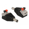 Delock Adapter DC 5,5 x 2,1 mm Stecker - Terminalblock mit Drucktasten 2 Pin