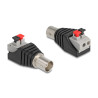 Delock Adapter BNC Buchse - Terminalblock mit Drucktasten 2 Pin
