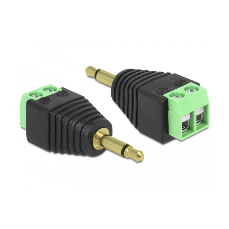 Delock Adapter Klinke Stecker 3,5 mm - Terminalblock 2 Pin