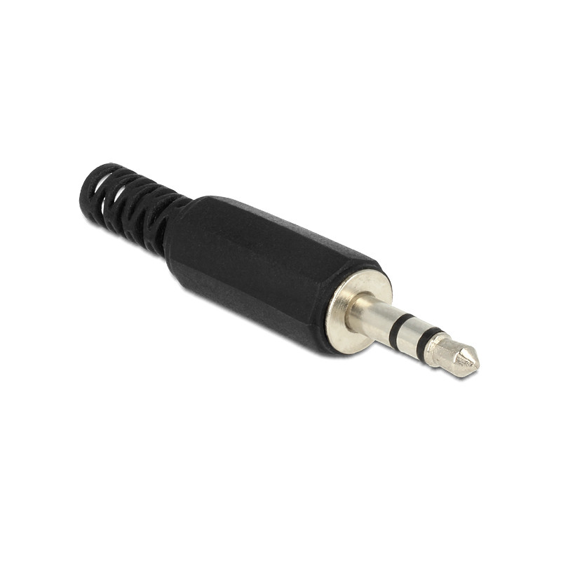 Delock Klinkenstecker 3,5 mm 3 Pin Stereo mit Knickschutz Lötversion