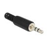 Delock Klinkenstecker 3,5 mm 3 Pin Stereo mit Knickschutz Lötversion