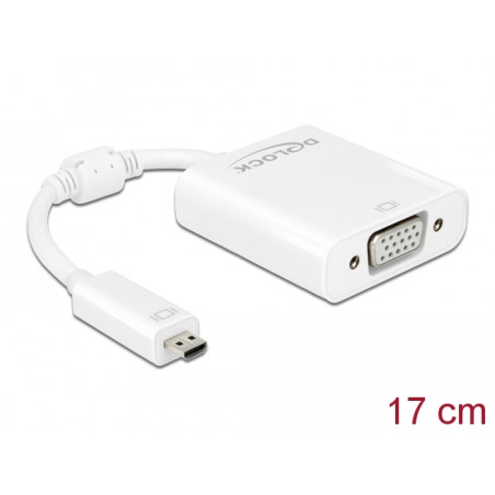 Delock Adapter HDMI Micro-D Stecker - VGA Buchse mit Audio weiß