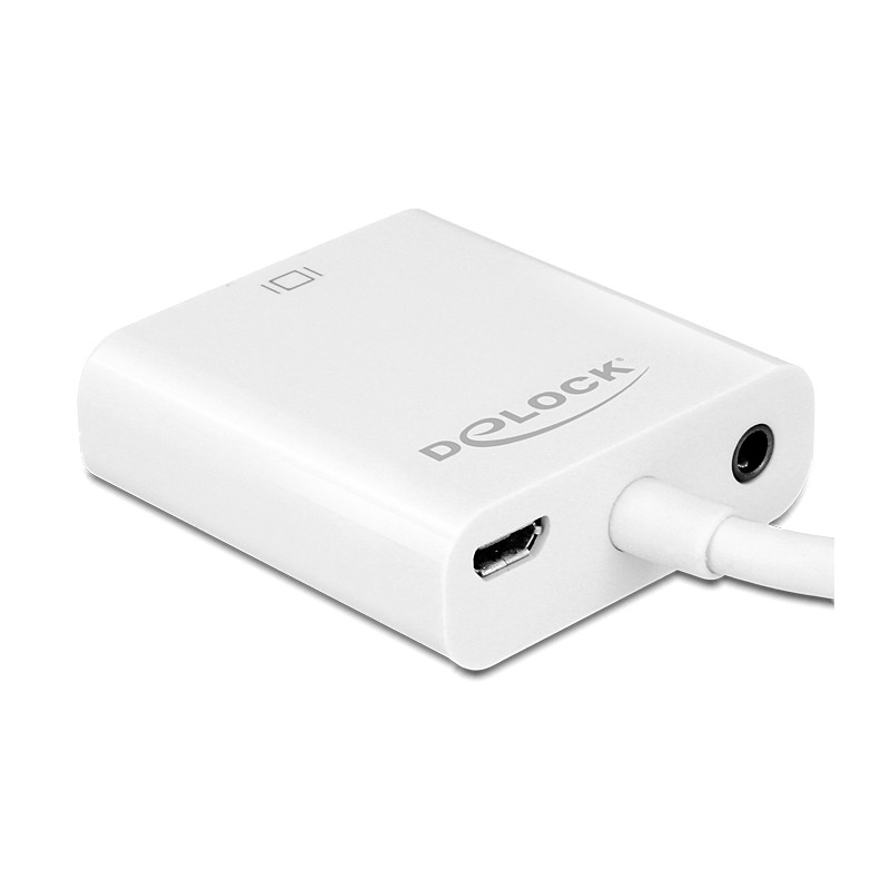 Delock Adapter HDMI Micro-D Stecker - VGA Buchse mit Audio weiß