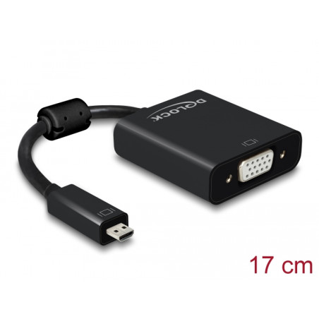 Delock Adapter HDMI Micro-D Stecker - VGA Buchse mit Audio schwarz
