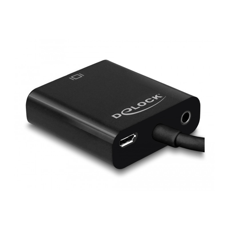 Delock Adapter HDMI Micro-D Stecker - VGA Buchse mit Audio schwarz