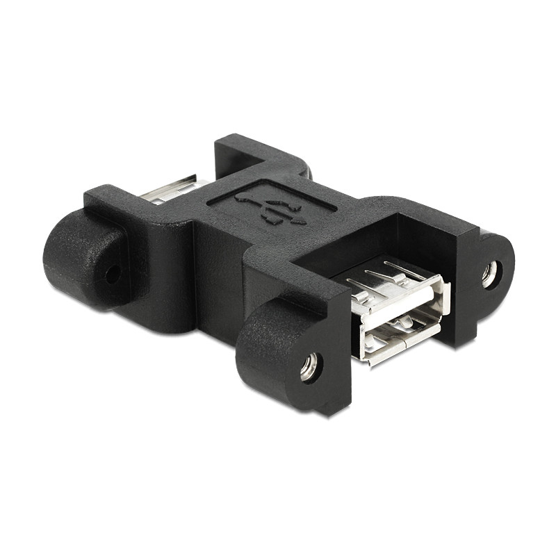 Delock Adapter USB 2.0 Typ A Buchse - USB Typ A Buchse mit Schraubanschluss