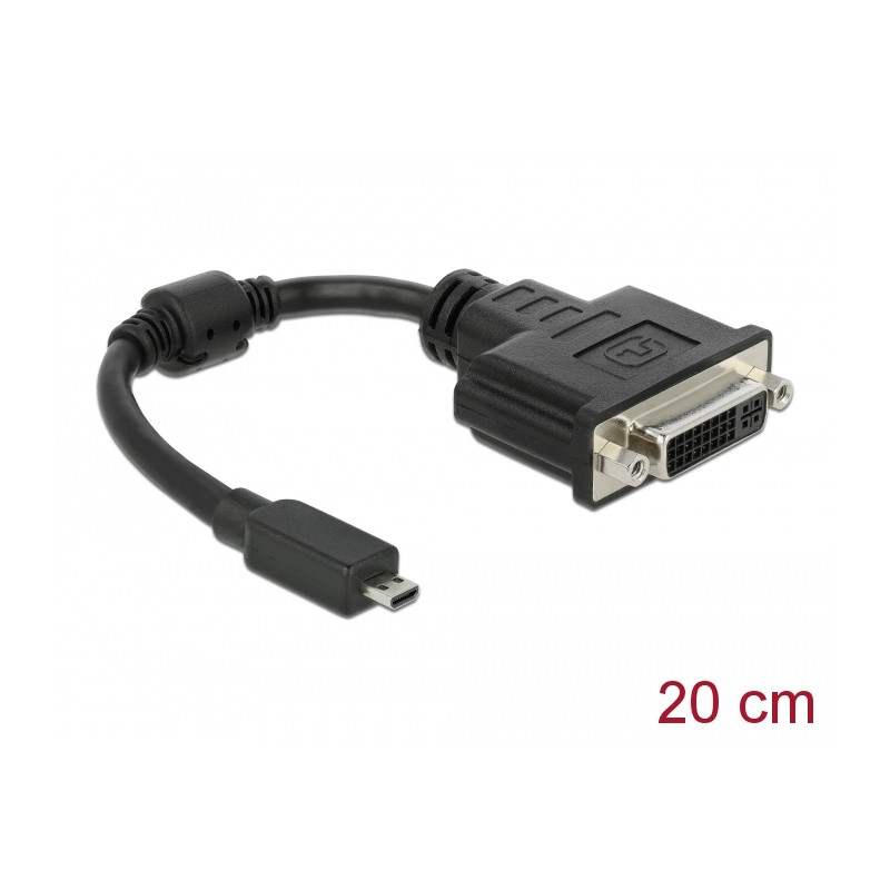 Delock Adapter HDMI Micro-D Stecker zu DVI 24+5 Buchse 20 cm