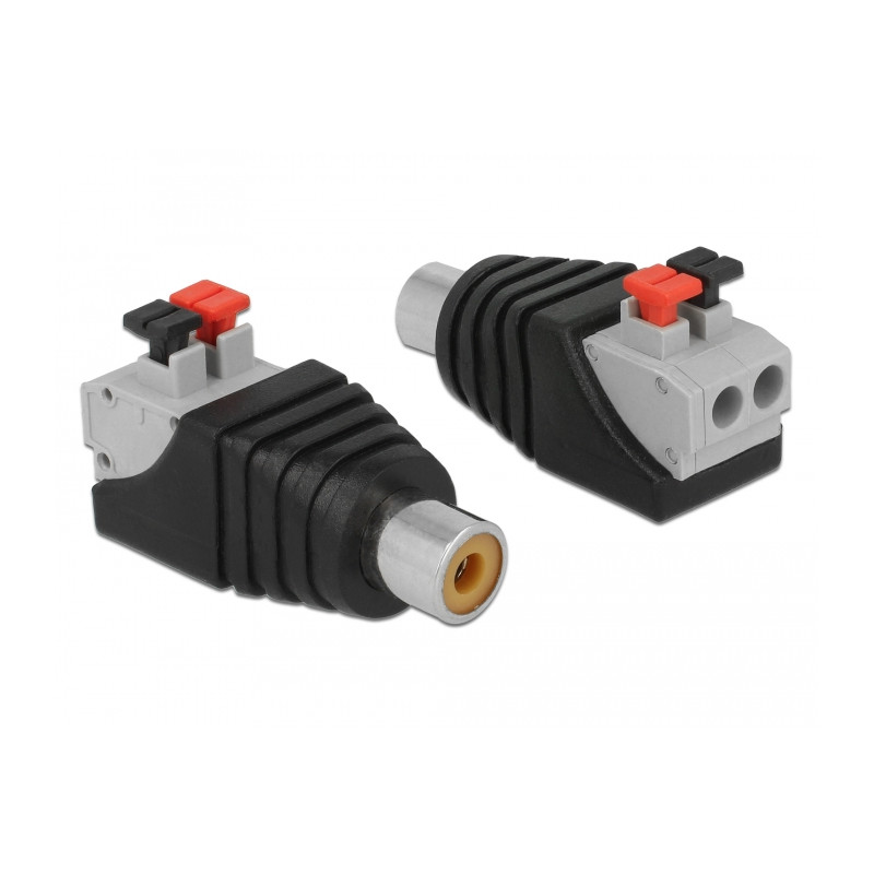 Delock Adapter Cinchbuchse - Terminalblock mit Drucktasten 2 Pin