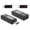 Delock Adapter USB 2.0 A Stecker - A Buchse mit LED Anzeige für Volt und Ampere