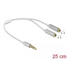 Delock Kabel Audio Splitter Klinkenstecker 3,5 mm 4 Pin - 2 x Klinkenbuchse 3,5 mm 4 Pin 25 cm
