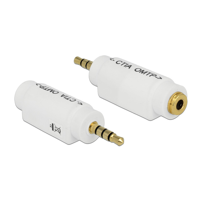Delock Adapter 3,5 mm 4 Pin Klinkenstecker - 3,5 mm 4 Pin Klinkenbuchse (ändert die Pinbelegung)