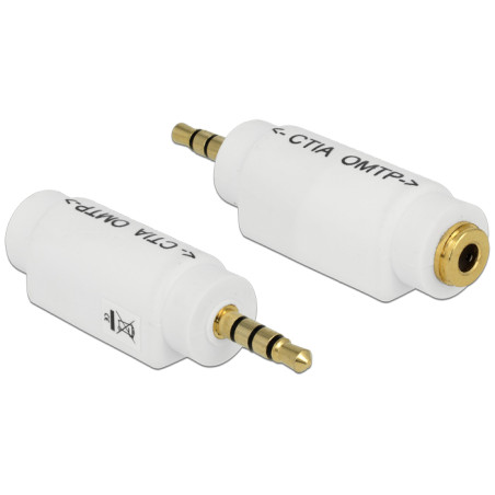 Delock Adapter 3,5 mm 4 Pin Klinkenstecker - 3,5 mm 4 Pin Klinkenbuchse (ändert die Pinbelegung)