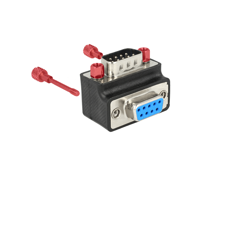 Delock D-Sub 9 Pin Stecker - Buchse 90° gewinkelt Mutter und Schraube tauschbar