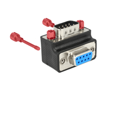 Delock D-Sub 9 Pin Stecker - Buchse 90° gewinkelt Mutter und Schraube tauschbar