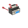 Delock D-Sub 9 Pin Stecker - Buchse 90° gewinkelt Mutter und Schraube tauschbar
