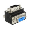 Delock D-Sub 9 Pin Stecker - Buchse 90° gewinkelt Mutter und Schraube tauschbar