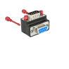 Delock D-Sub 9 Pin Stecker - Buchse 270° gewinkelt Mutter und Schraube tauschbar